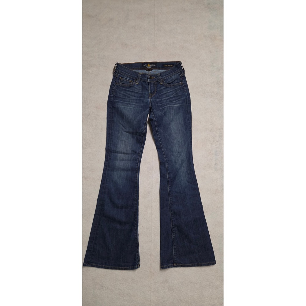 Lucky Brand Charlie Flare Jeans Size 00/24 Blue Dark Wash Denim 7W11257